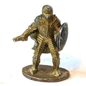 Ral Partha 02-914(a) Rhino Rider on Foot Metal 25mm Miniature Vintage AD&D